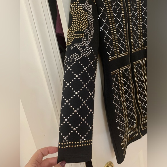 ⭐️Miss Ord silver and gold studded black mini dress size large - Picture 5 of 5